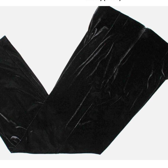 Black Wide Leg Velour Pants Side Zip Dress Barn 14 Vintage 90's Holiday Party - Picture 3 of 9